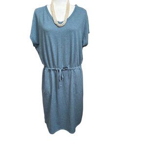 32 Degrees Cool Ladies Comfy Blue Outdoors Dress w/pockets Elastic Waist Size L